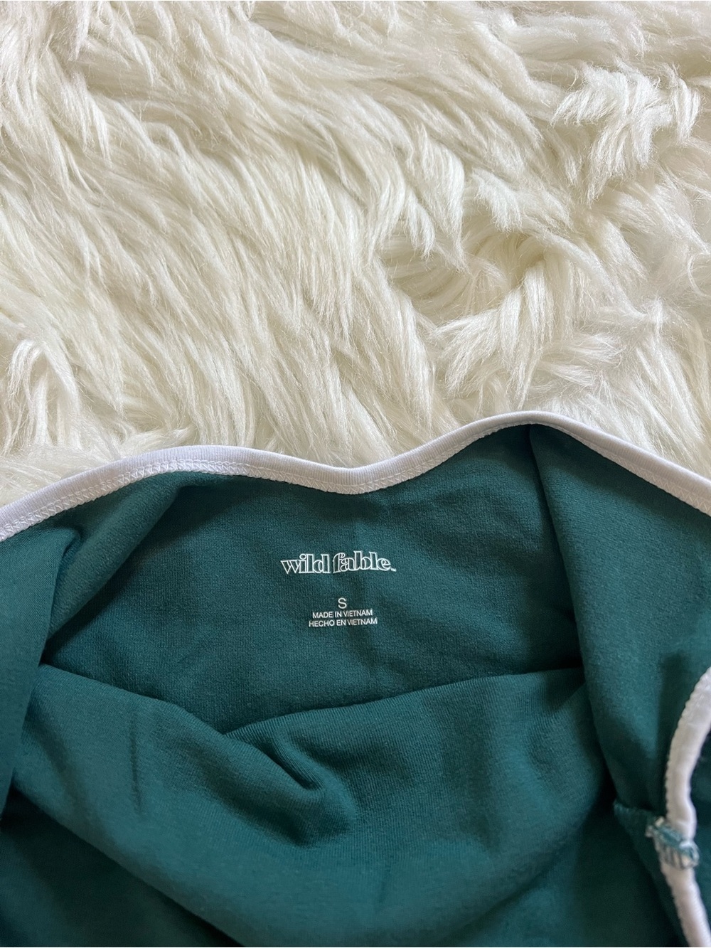 wild fable Green Cropped Cami with White Trim - Picture 5 of 5